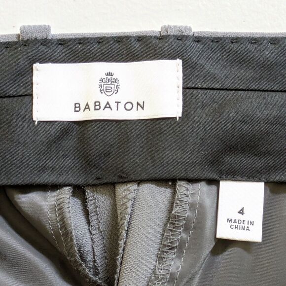 Aritzia Babaton Pant High Rise Slim Fit Flare Leg Trousers Gray Size 4 - Picture 7 of 13